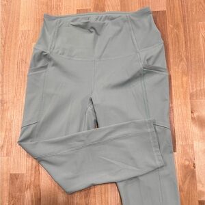High-Waisted Sage Green Capri Women's Leggings
